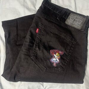 Levi's Black Jeans with Colorful Patch